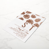 Moderne Monstera Blad Bruiloft Persen  Folie Uitnodiging (Gedraaid)