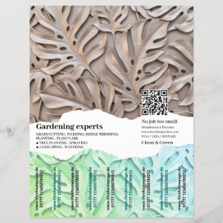 Moderne Monstera-bladachtergrond Flyer