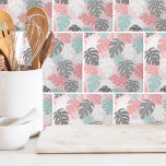 Moderne Monstera Bladeren Patroon Tropisch Tegeltje<br><div class="desc">Deze moderne monstera bladprint, gesierd met rustgevende roze, blauwgroen (bijna een zeegroen), wit en grijs, nodigt uit tot een gevoel van rust en eigentijdse elegantie. Dit patroon dient als een stijlvolle en veelzijdige aanvulling op uw leven. Of je deze tegel wilt gebruiken als een klein onderzetter of trivet voor een...</div>