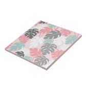 Moderne Monstera Bladeren Patroon Tropisch Tegeltje (Zijkant)