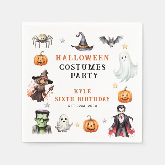 Moderne Monsters Halloween Kostuums Verjaardagsfee Servet (Voorkant)