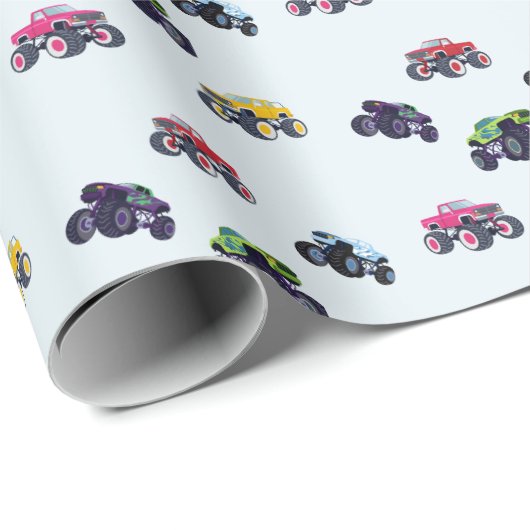 Moderne monstertruck verjaardag cadeaupapier (Rol Hoek)