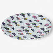 Moderne monstertruck verjaardag papieren bordje (Gekanteld)