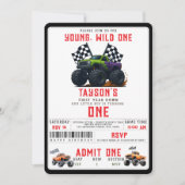 Moderne Monstertrucks 1e Verjaardagsfeestje Kaart (Voorkant)