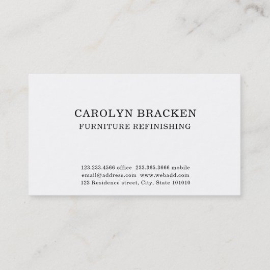 Moderne monumentenopbergsysteem voor interieurontw visitekaartje (Achterkant)