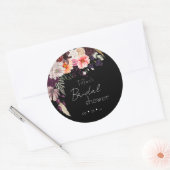 Moderne Moody Bloemen & Groene Bruiloftsborrel Ronde Sticker (Envelop)