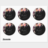 Moderne Moody Bloemen & Groene Bruiloftsborrel Ronde Sticker (Vel)