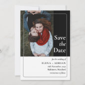 Moderne Moody-foto opslag van datum met QR-code Save The Date (Voorkant)