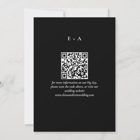 Moderne Moody-foto opslag van datum met QR-code Save The Date (Achterkant)