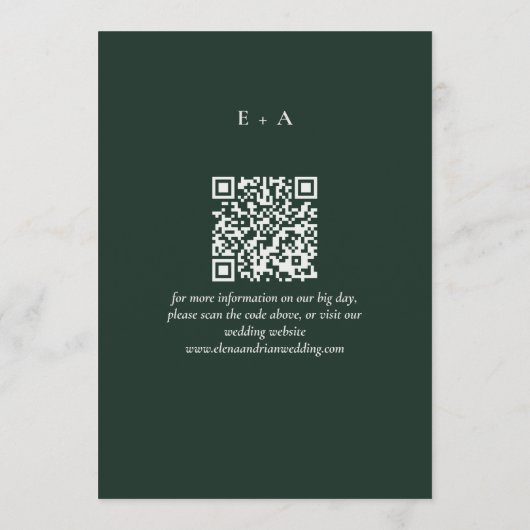 Moderne Moody Foto Save the Date met QR-code (Achterkant)