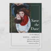 Moderne Moody Foto Save the Date met QR-code (Voorkant)