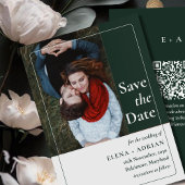 Moderne Moody Foto Save the Date met QR-code