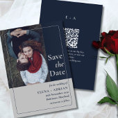 Moderne Moody Foto Save the Date met QR-code