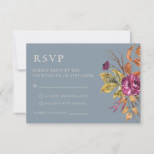 Moderne Moody Herfsttuin Bloemige Trouw-RSVP