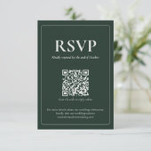 Moderne Moody Huwelijks RSVP Kaart met QR-code (Staand voorkant)