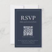 Moderne Moody Huwelijks RSVP Kaart met QR-code (Voorkant)