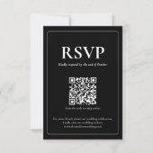 Moderne Moody Huwelijks RSVP Kaart met QR code (Voorkant)
