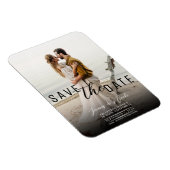 Moderne Moody Overlay Foto Save the Date Huwelijk Magneet (Rechterzijde)