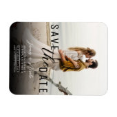 Moderne Moody Overlay Foto Save the Date Huwelijk Magneet (Horizontaal)
