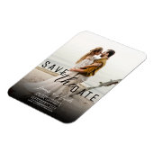 Moderne Moody Overlay Foto Save the Date Huwelijk Magneet (Linkerzijde)