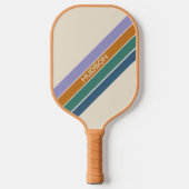 Moderne Mooi Retro Strepen Monogram Pickleball Paddle (Voorkant)