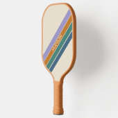 Moderne Mooi Retro Strepen Monogram Pickleball Paddle (Links)