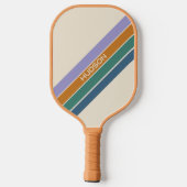 Moderne Mooi Retro Strepen Monogram Pickleball Paddle (Achterkant)