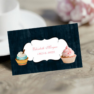Moderne Mooie Aardige Cupcake Bakkerij Visitekaartje