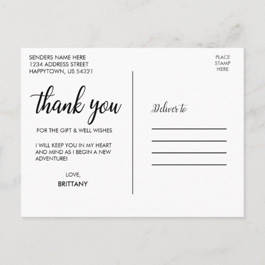 Moderne mooie afstudeer bedank je afgestudeerde fo briefkaart