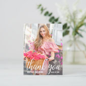 Moderne mooie afstudeer dankjewel (lege achterkant briefkaart (Staand voorkant)