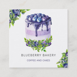 Moderne Mooie Blauwebesencake Bakkerij Gebak Banke Vierkante Visitekaartje