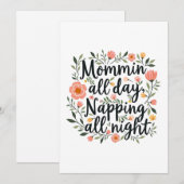 Moderne Mooie Bloemige Moederdagkaart Feestdagenkaart (Voorkant / Achterkant)