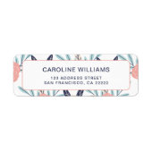 Moderne Mooie Cute Bloemige Bloemen Retouradres Etiket (Voorkant)