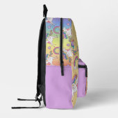 Moderne Mooie Eenhoorn en Regenboog Monogram Naam Bedrukte Rugzak (Links)
