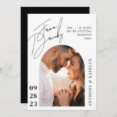 Moderne Mooie en Grappige Trouw Aankondiging (Voorkant / Achterkant)