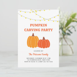 Moderne Mooie Halloween Pompoensnijkousparty Kaart