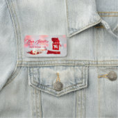 Moderne mooie kerstrode tas naamplaatje (In situ)