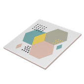 Moderne, mooie, kleurrijke geometrische roomblauw tegeltje (Zijkant)