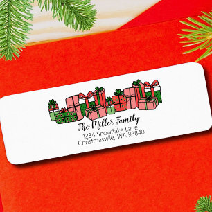 Moderne Mooie Kleurrijke Kerst Retouradres Etiket