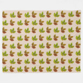 Moderne Mooie Laurierbladeren Fleece Deken (Voorkant (Horizontaal))