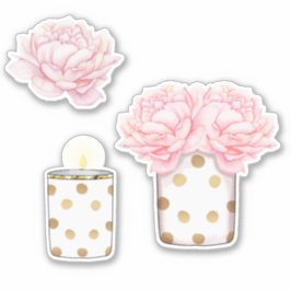 Moderne Mooie Meisjesachtige Roze Gouden Stippen B Sticker