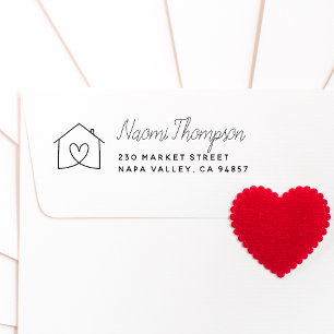 Moderne & Mooie Met de Hand Getekende Thuis Naam R Rubberstempel