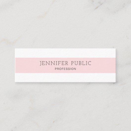 Moderne, mooie, minimalistische vlek in Trendy roz Mini Visitekaartje (Voorkant)