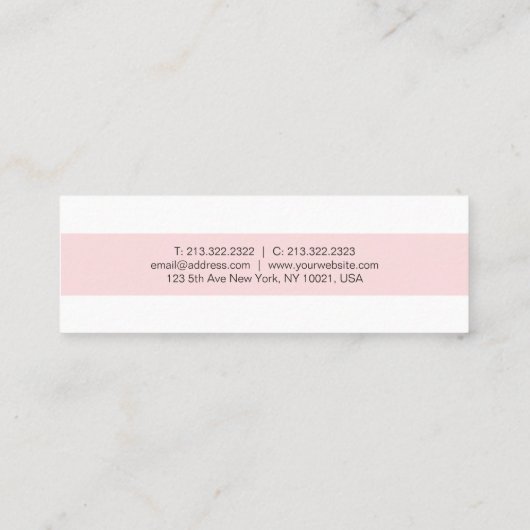 Moderne, mooie, minimalistische vlek in Trendy roz Mini Visitekaartje (Achterkant)