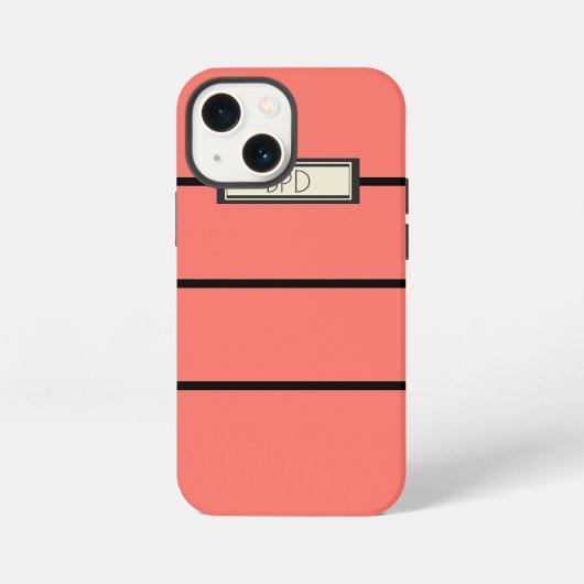 Moderne Mooie Monogram Monogrammen Koele Koraal iPhone Hoesje (Achterkant)