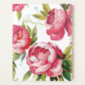 Moderne Mooie Roze Bloemige Gepersonaliseerde Naam Planner (Achterkant)