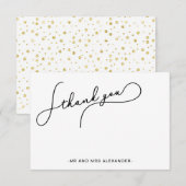 Moderne mooie script en nepgouden stippen Dank je Bedankkaart (Voorkant / Achterkant)