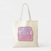 Moderne Mooie Tekst Lila Licht Roze Tote Bag (Achterkant)