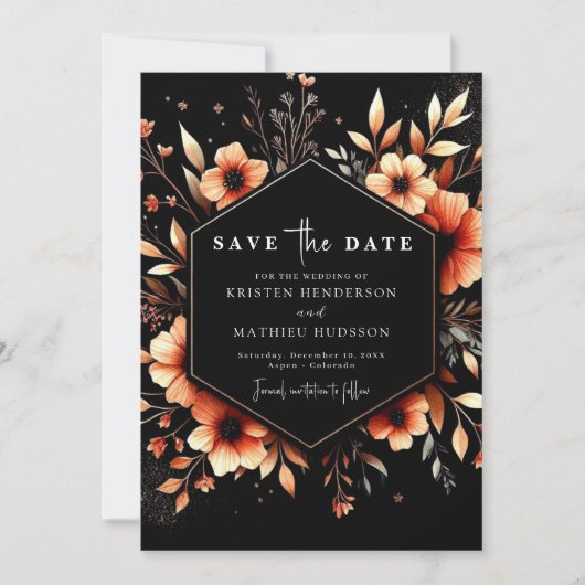 Moderne Mooie Terracotta Bruiloft Save The Date (Voorkant)