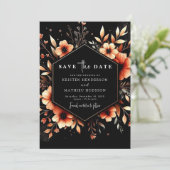 Moderne Mooie Terracotta Bruiloft Save The Date (Staand voorkant)